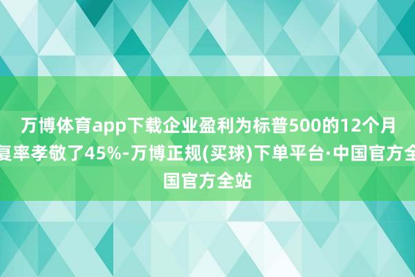 万博体育app下载企业盈利为标普500的12个月答复率孝敬了45%-万博正规(买球)下单平台·中国官方全站