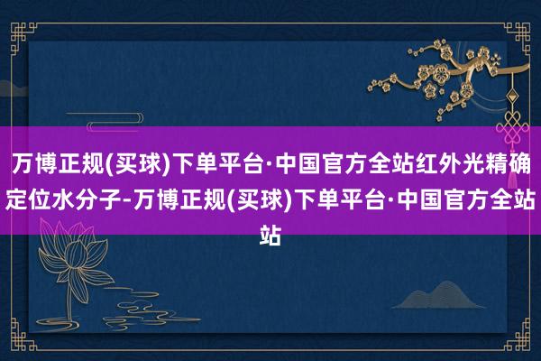 万博正规(买球)下单平台·中国官方全站红外光精确定位水分子-万博正规(买球)下单平台·中国官方全站