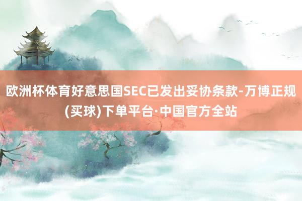 欧洲杯体育好意思国SEC已发出妥协条款-万博正规(买球)下单平台·中国官方全站