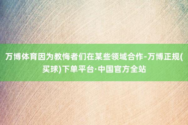 万博体育因为教悔者们在某些领域合作-万博正规(买球)下单平台·中国官方全站